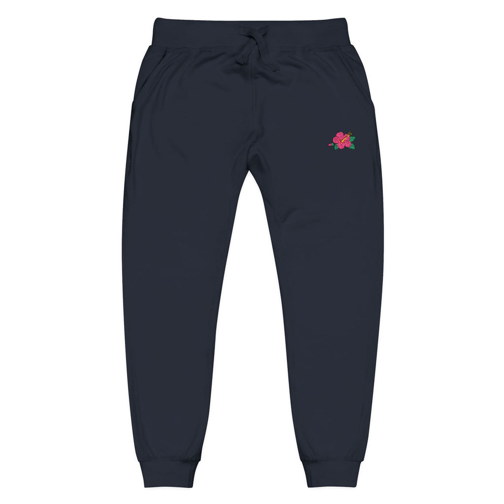 Embroidered Hibiscus Sweatpants
