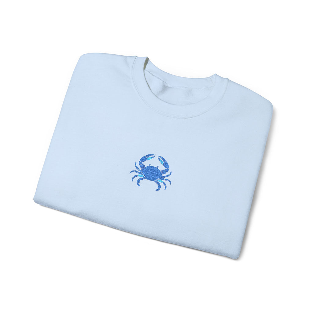Blue Crab Embroidered Sweatshirt