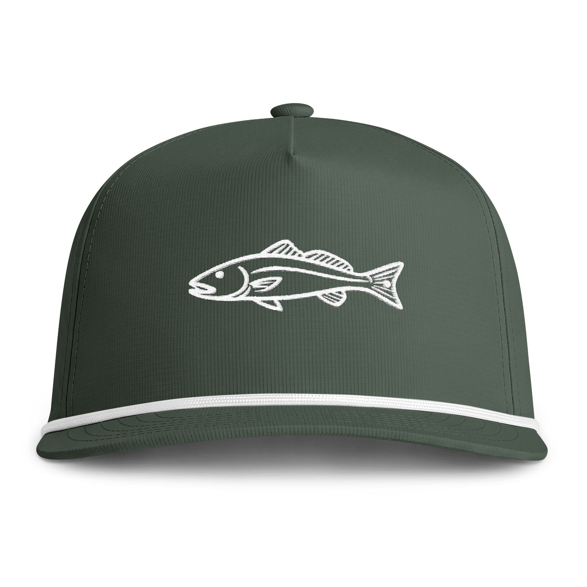 Redfish Embroidered Rope Hat | Moss