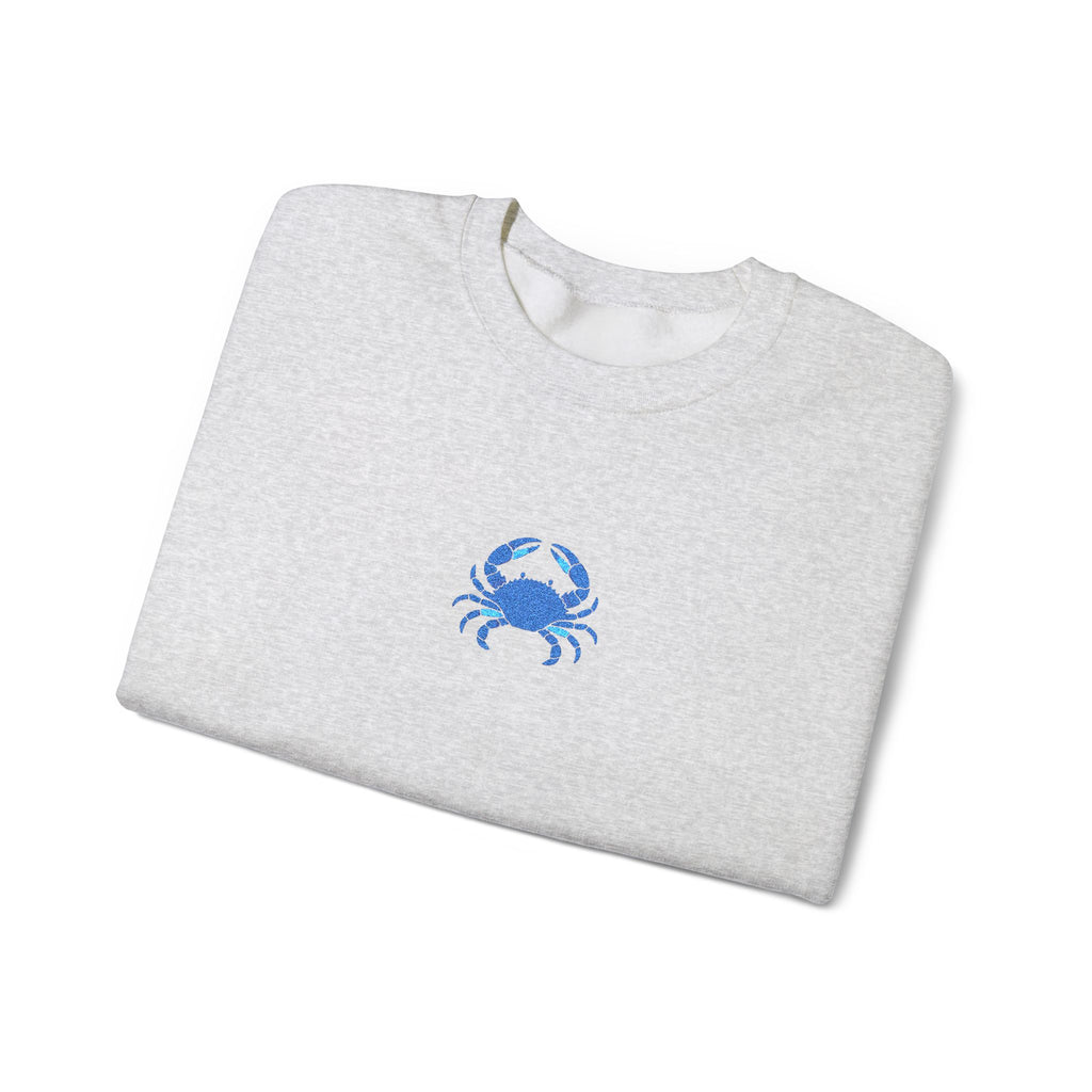 Blue Crab Embroidered Sweatshirt