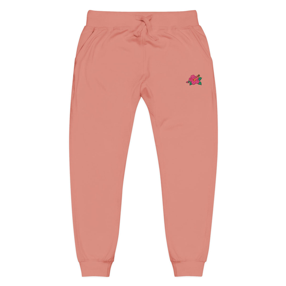 Embroidered Hibiscus Sweatpants