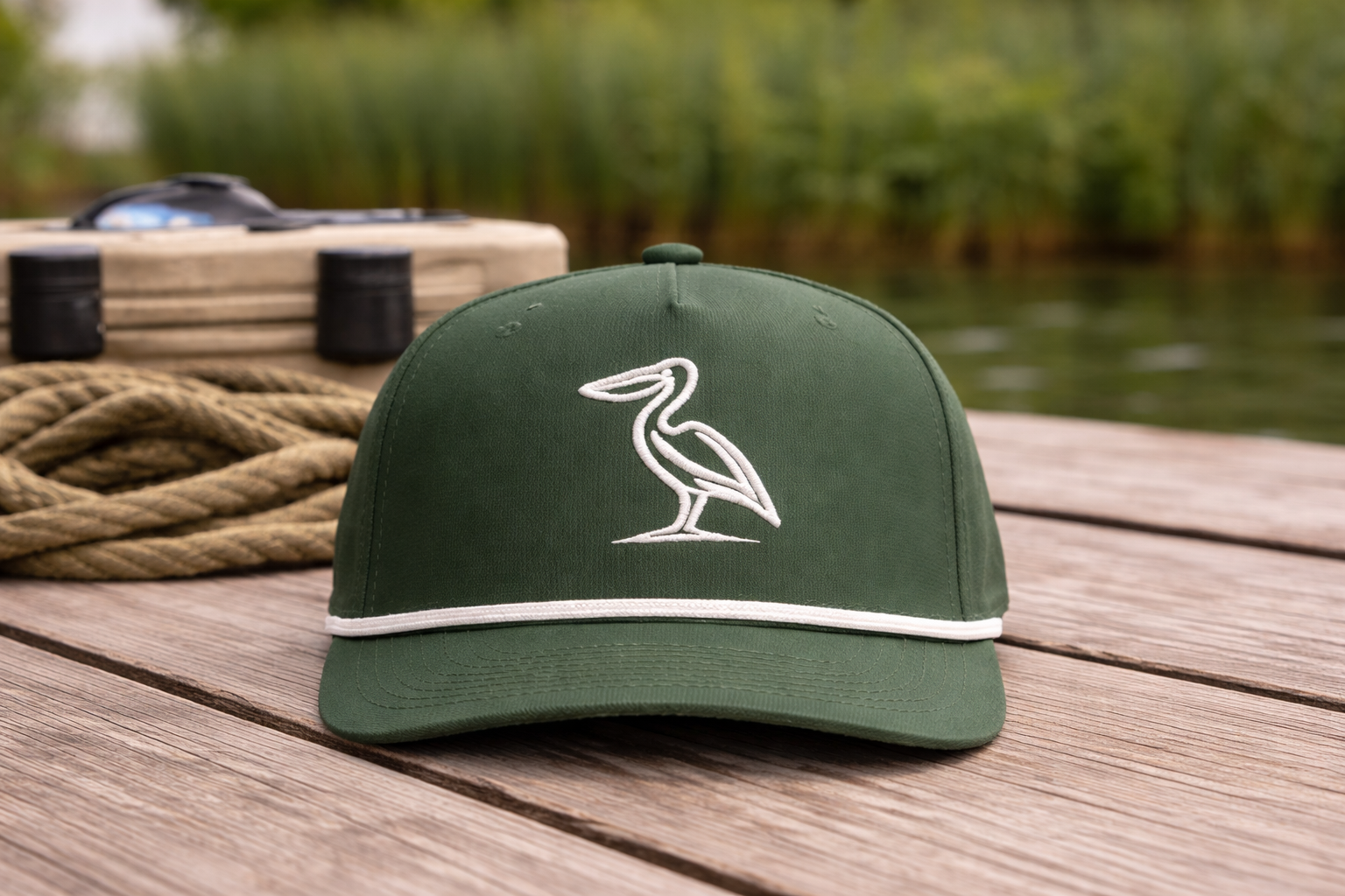 Pelican Embroidered Rope Hat | Moss