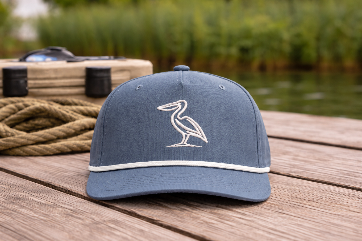 Pelican Embroidered Rope Hat | Blue Jean