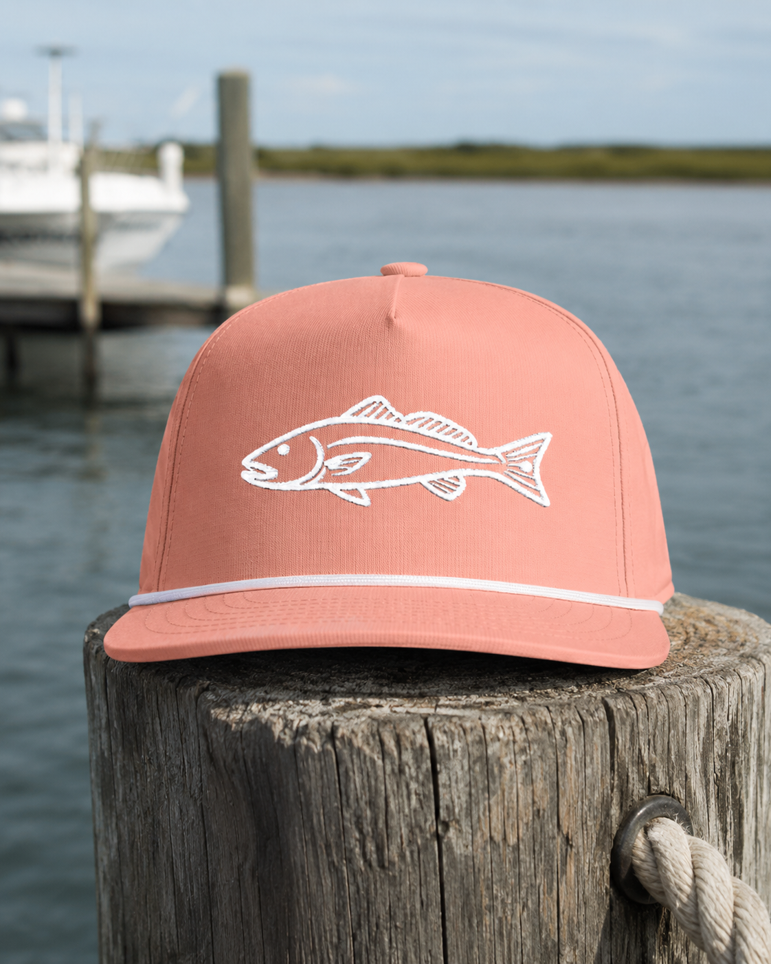 Redfish Embroidered Rope Hat | Peachy
