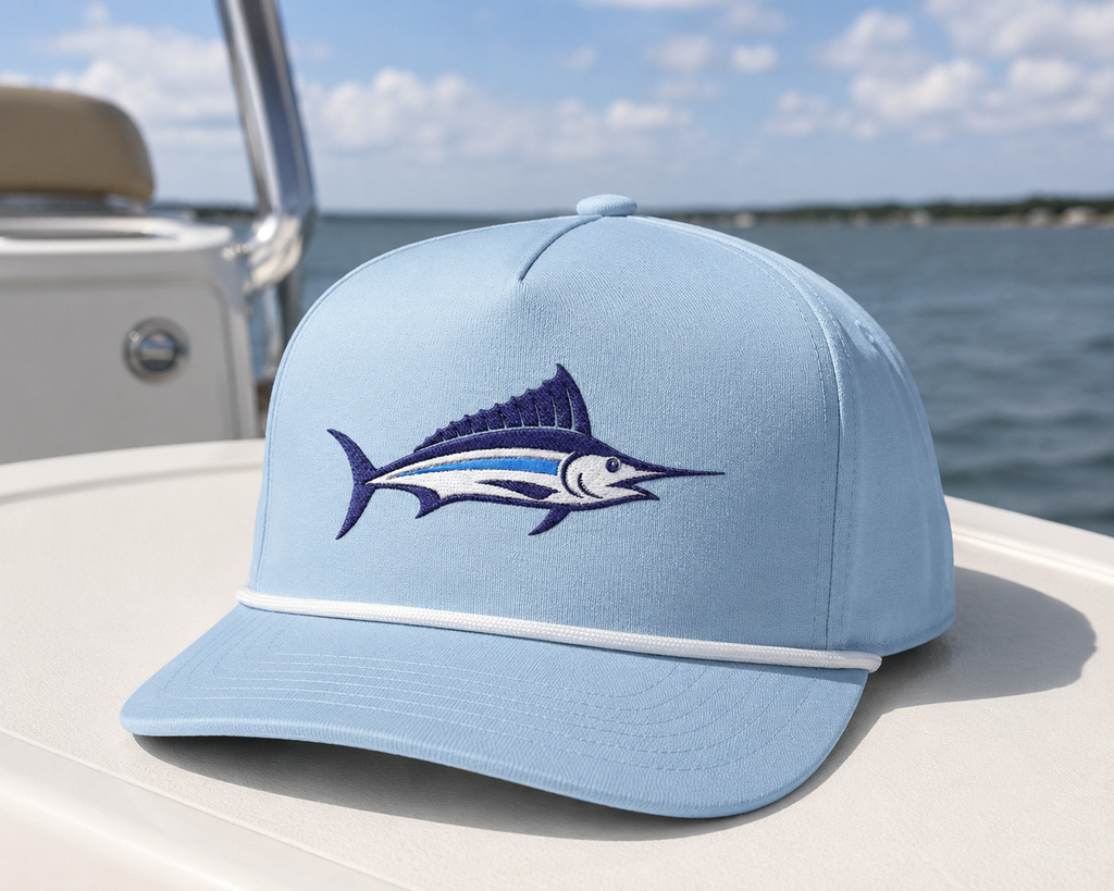 Embroidered Marlin Rope Hat | Chambray