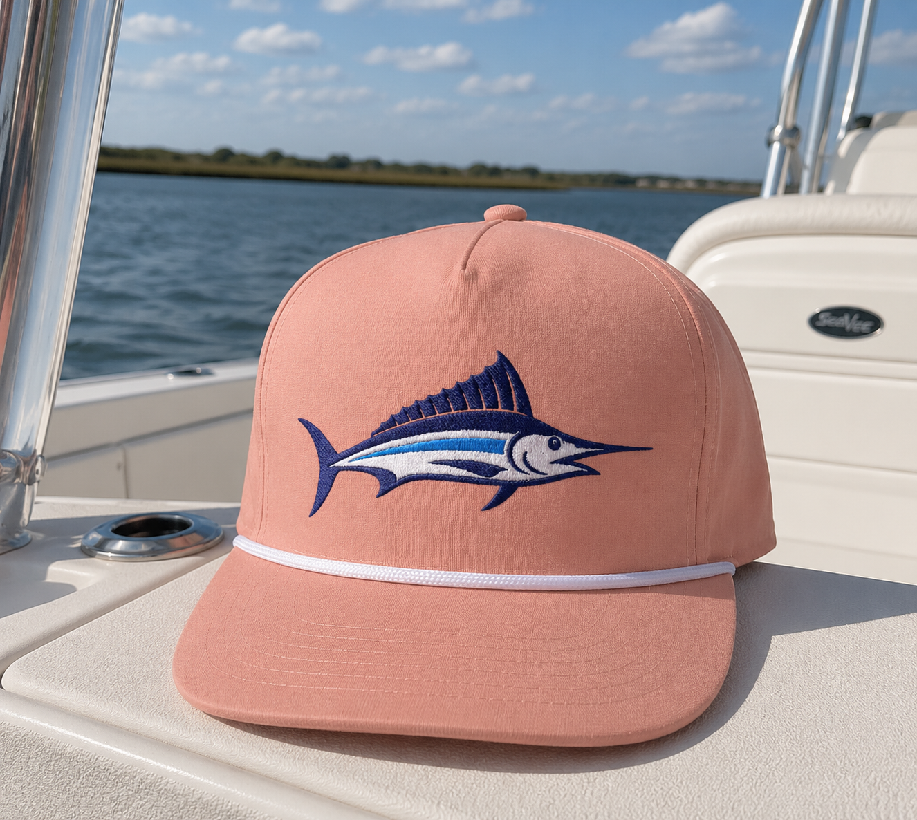 Embroidered Marlin Rope Hat | Peachy