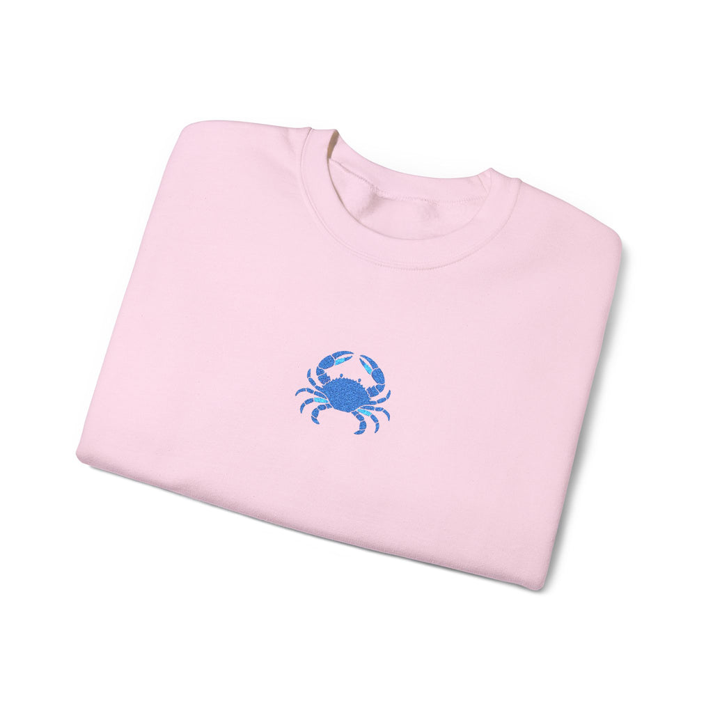 Blue Crab Embroidered Sweatshirt