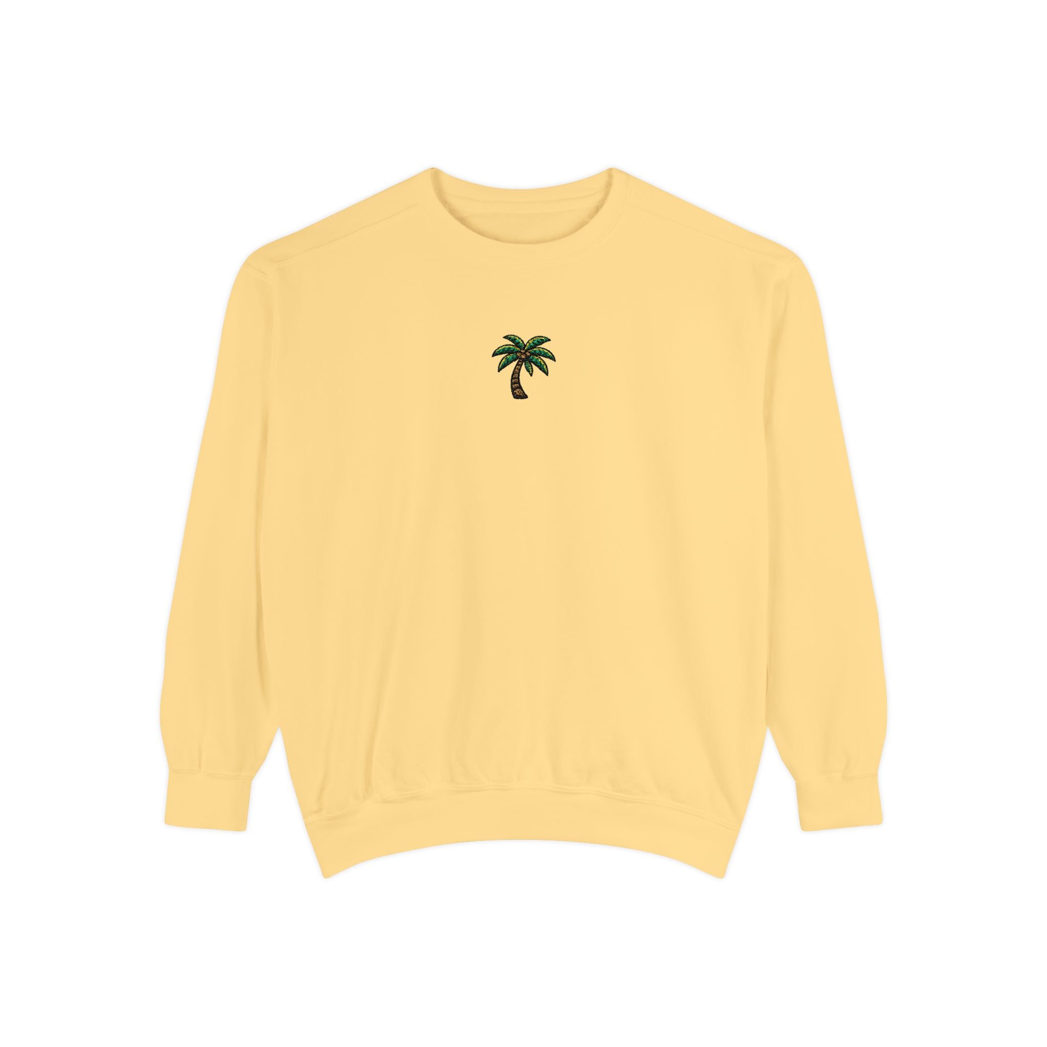 Palm Tree Embroidered Crewneck Sweatshirt